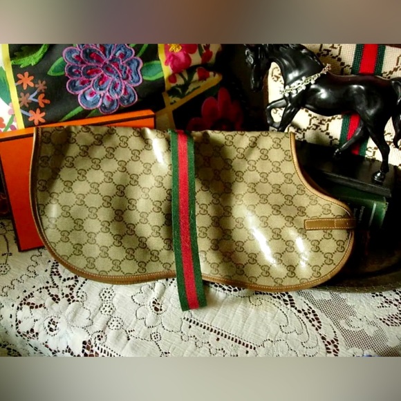 Ultra RARE Vintage GUCCI Waterproof GG w/ Webbing Monogram Pet Dog Jacket Coat - Picture 4 of 6
